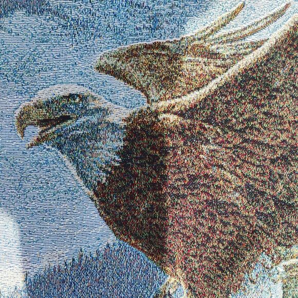 Lee Kromschroeder Art Bald Eagle Alpenglow Mohawk Tapestry Throw 48x56 - Picture 7 of 13